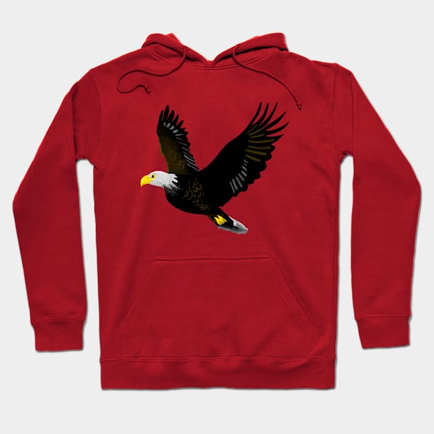 The Power of an Eagle - Red Hoodie by VicEllisArt